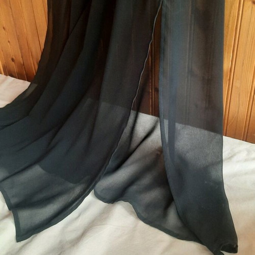 Maxi evening dress like new, black with lining and transparency, size 46