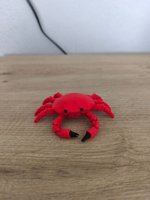 Crab figure 3D printed from PLA plastic new