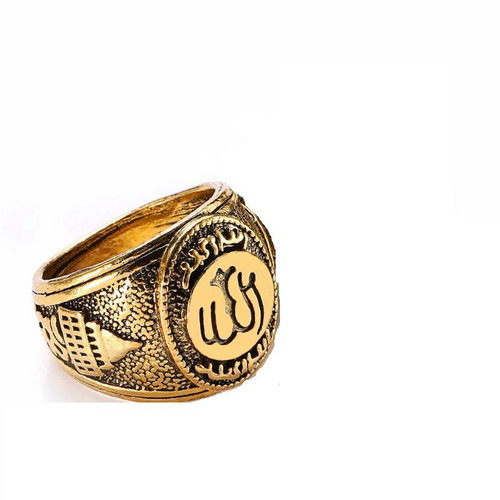 Men's ring with embossed Islamic symbols like new, vintage style
