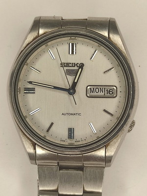 Seiko 5 Automatic 6309-8900 vintage 36mm silver watch used