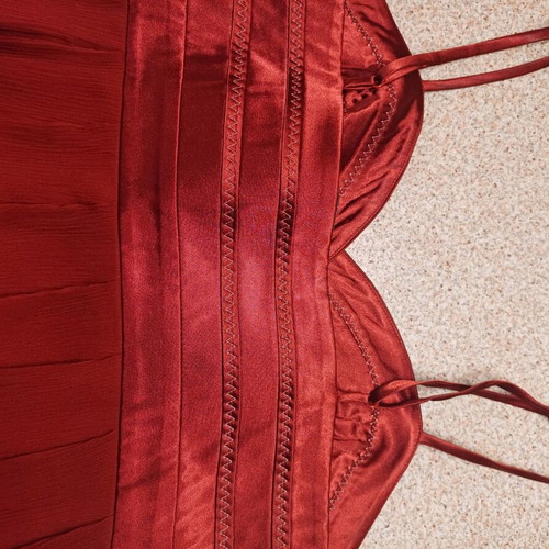 JLo dress evening silk midi size medium to large like new red