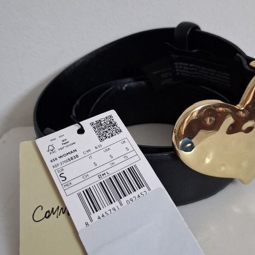 Mango belt with gold heart buckle new, black, size S