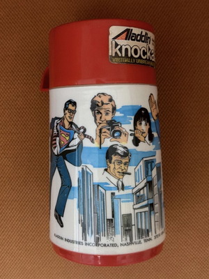 Aladdin Knockabout thermos used with Superman 70s collectible