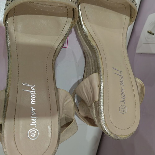 Women's platform sandals size 40 used, beige