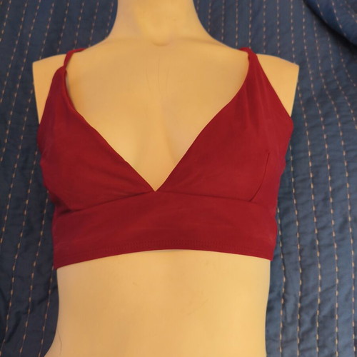 Shein Bordeaux Bikini Top used with lace-up back, size M