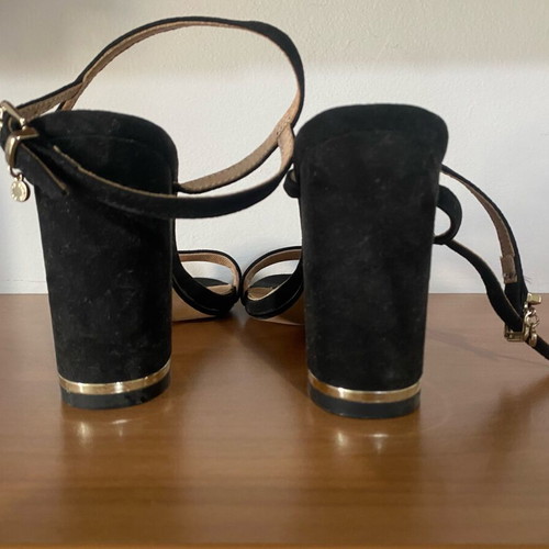 Strappy Sandals with Block Heel like new, size 37, black
