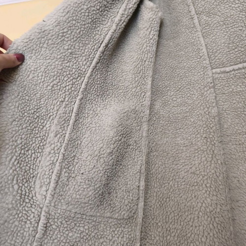 Coat with faux fur lining beige like new, size M