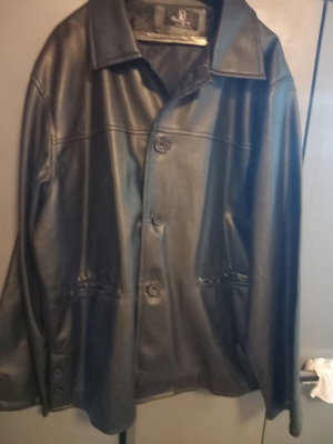 Classic black leather men jacket like new, XL size, made in Turkey