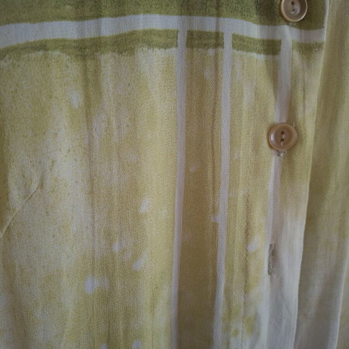 Nienhaus & Lotz women's short-sleeve shirt like new, lime green colorblock