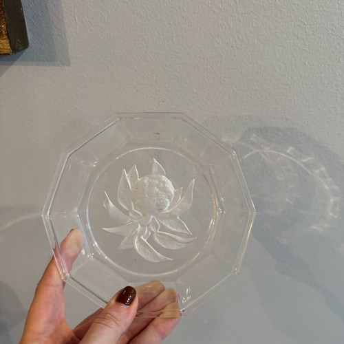 Glass decorative item like new with flower design