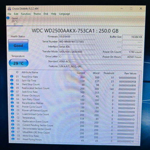 WD Caviar Blue 250GB 3.5" SATA hard drive used