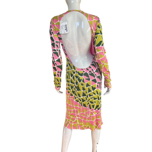 Emilio Pucci Printed Dress New, Size L, Pink Multicolor