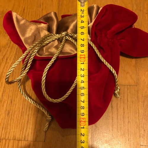 Velvet red pouch with gold cord like new