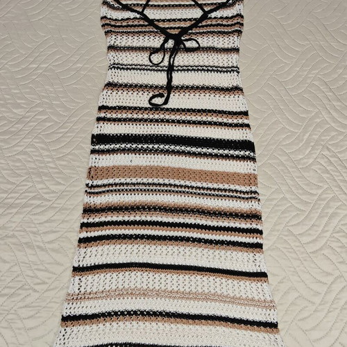 Maxi knitted dress Zara like new, boho resort style, halter neck