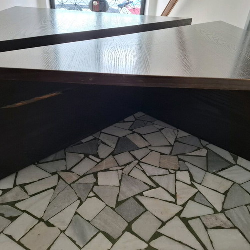 Coffee table used, black square, 2 pieces