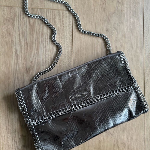 Michael Kors silver leather bag like new