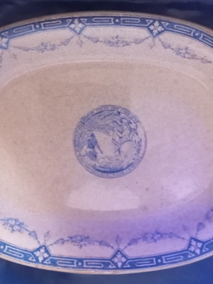 Decorative platter used, African Steamship Company 1868, 24x17x3 cm