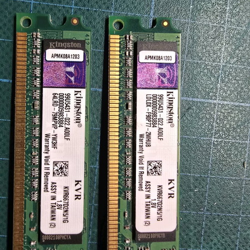 Kingston DDR2 667 2×1GB low profile memory like new