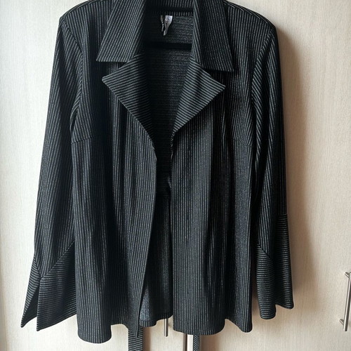 Nadia Rapti blazer new, size M, black with silver stripe and belt
