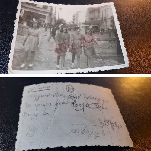 Vintage photograph 1945 with handwritten dedication, used