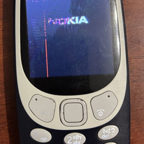 Nokia 3310 used phone with screen needing replacement, blue, Dual SIM