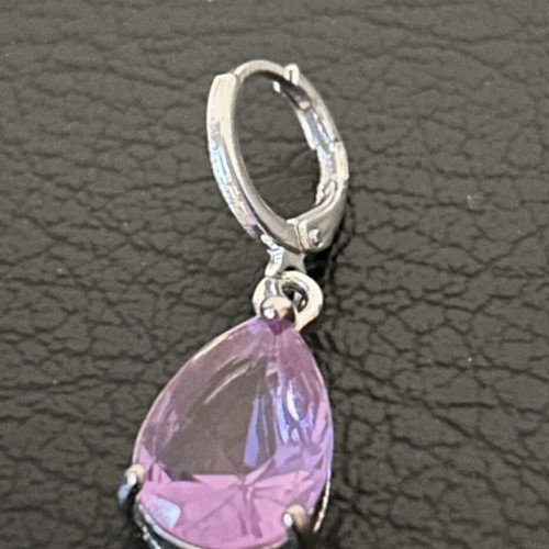 Handmade dangling earrings with pink stone new