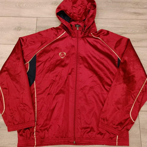 Nike Retro Shiny Windbreaker Jacket Y2K used, red with hood