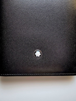 Калъф за бизнес карти Montblanc като нов, черна кожена