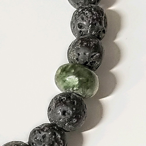 Lava bracelet with seraphinite used, elastic