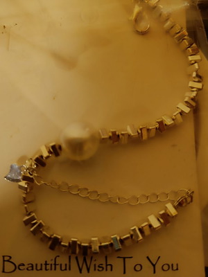 Silver bracelet with white pearl new by A&D