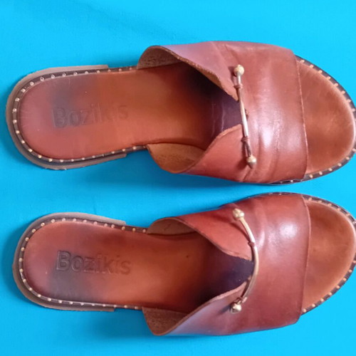 Brown leather Bozikis sandals size 37 slippers