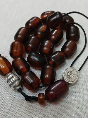 Mastic worry beads komboloi with silver separator