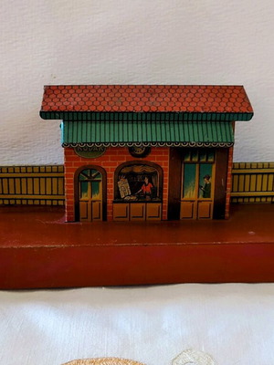 Vintage Tin Railway Shop made in Germany used