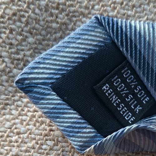 Amedeo Rusca Italian silk tie blue shades with white stripes