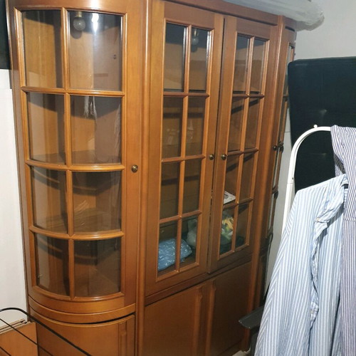 Used sideboard with lighting, 3 pieces, 2.00m height 1.60m width