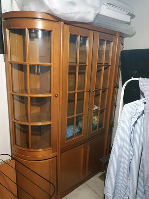 Used sideboard with lighting, 3 pieces, 2.00m height 1.60m width