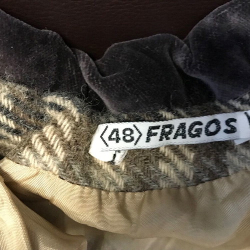 Vintage Fragos Checked Wool Suit Set No48 with Velvet Details used