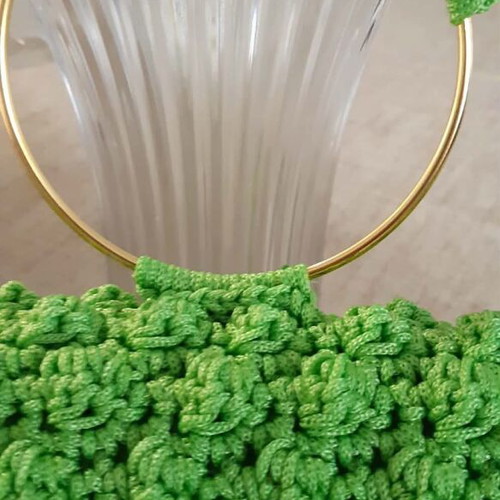 Emerald Summer handmade green knitted crossbody bag new