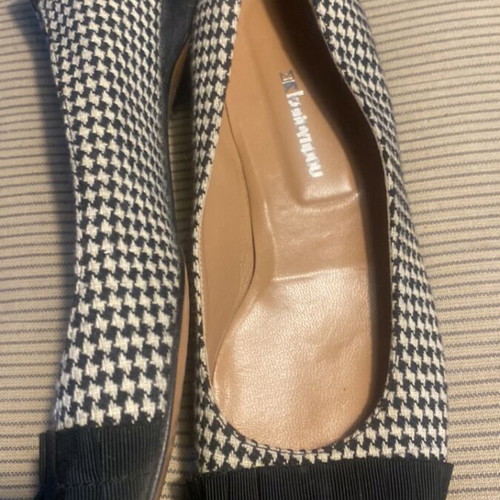 Kalogirou ballerinas used, lemonis leather sole, black and white