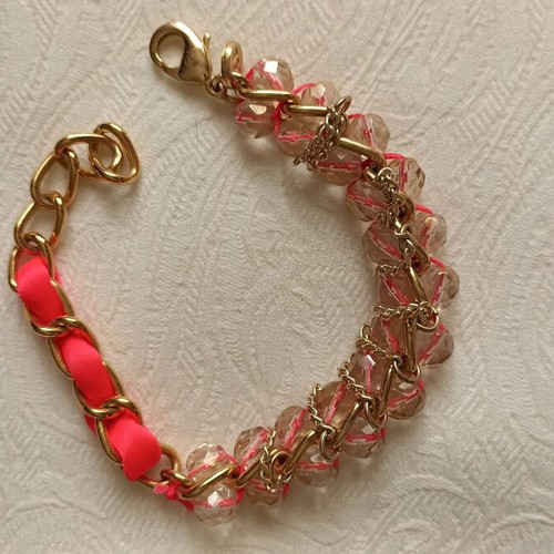 BSB bracelet like new with crystals and satin ribbon