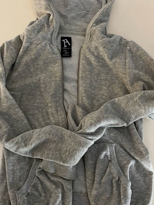 Zara women's grey velour sweatshirt jacket used, size S