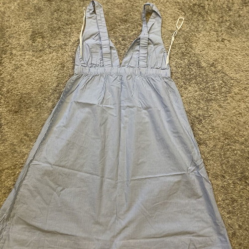 Oysho striped mini dress 100% cotton like new size S blue-white
