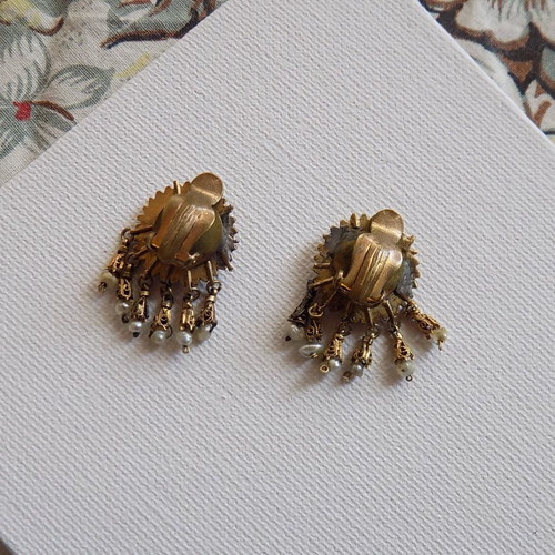 Gold earrings used, 120+ years old, family heirloom, 7gr