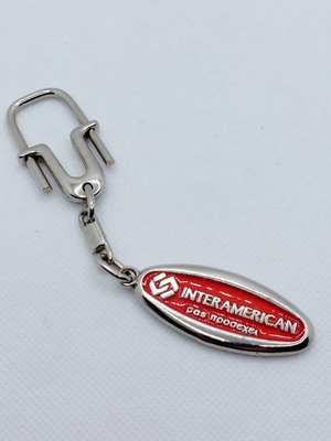 Metal keychain INTERAMERICAN vintage like new, from 1990