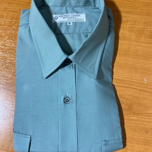 Men's Matiatou naval uniform shirt new, green, short sleeve