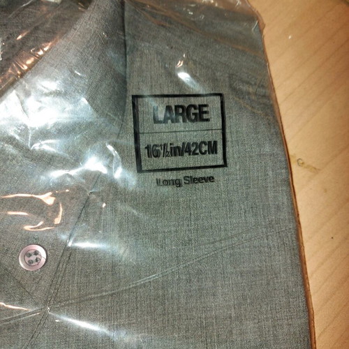 Classic gray large long sleeve shirt new