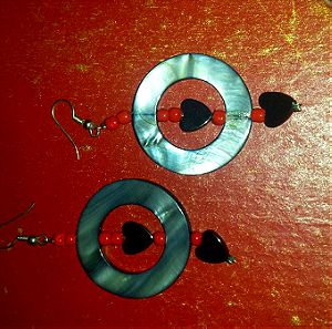 Σετ 3 σκουλαρίκια με ημιπολύτιμους λίθους και ασήμι