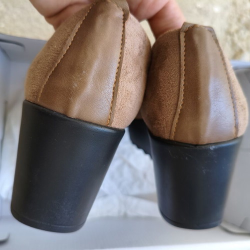 Blondie Women's Anatomical Moccasins Platform Size 38 New Camel Suede