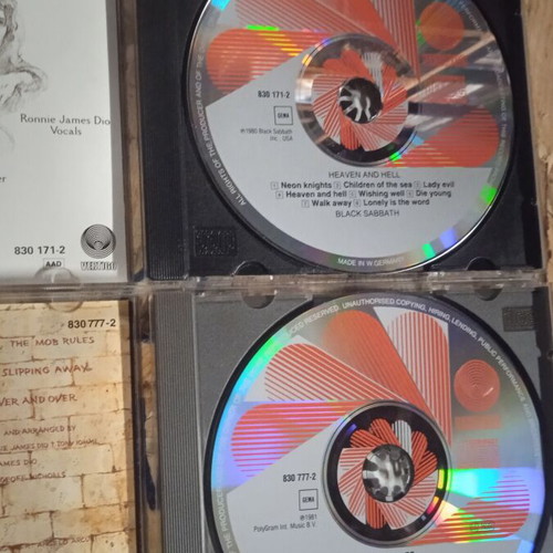 Black Sabbath CDs Heaven and Hell + Mob Rules, early Vertigo editions