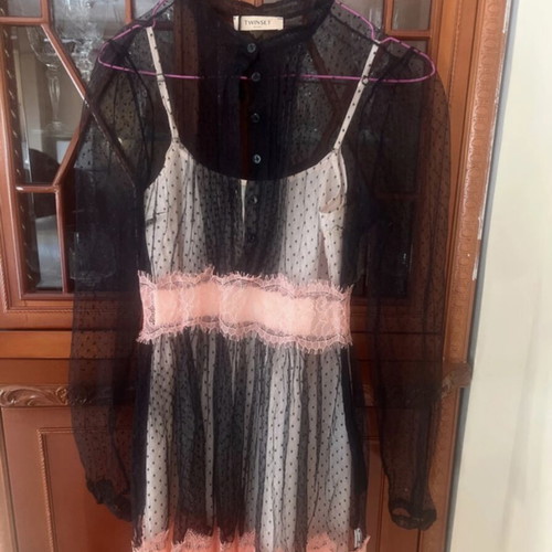 Twinset dress black and pink, size S/M